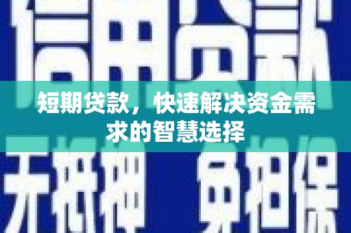 顺昌短期贷款，快速解决资金需求的智慧选择