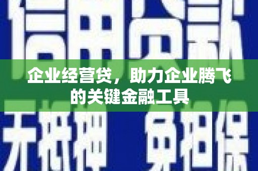 顺昌企业经营贷，助力企业腾飞的关键金融工具