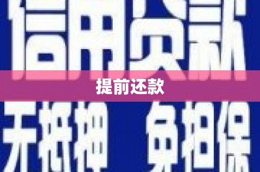 顺昌提前还款