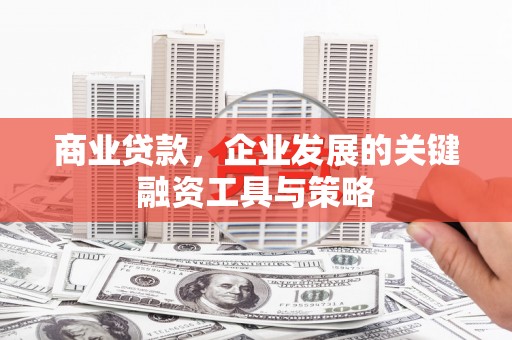 顺昌商业贷款，企业发展的关键融资工具与策略