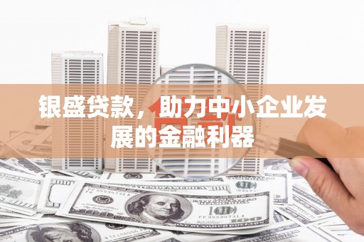 顺昌银盛贷款，助力中小企业发展的金融利器