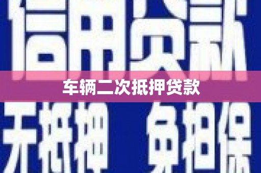 顺昌车辆二次抵押贷款