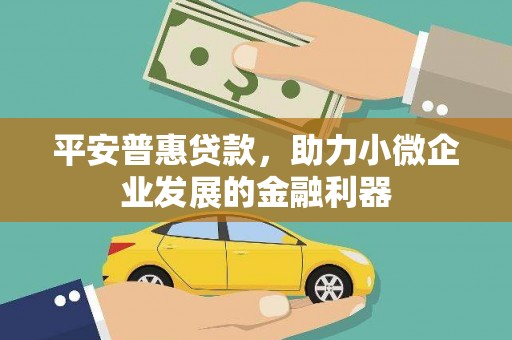 顺昌平安普惠贷款，助力小微企业发展的金融利器