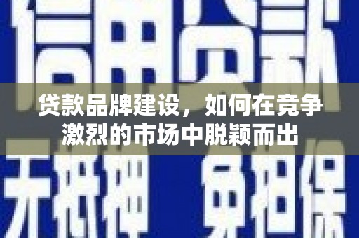顺昌贷款品牌建设，如何在竞争激烈的市场中脱颖而出