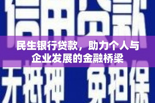 顺昌民生银行贷款，助力个人与企业发展的金融桥梁