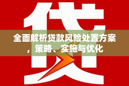 顺昌全面解析贷款风险处置方案，策略、实施与优化