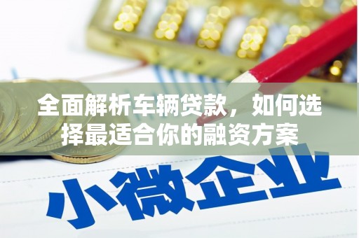 顺昌全面解析车辆贷款，如何选择最适合你的融资方案
