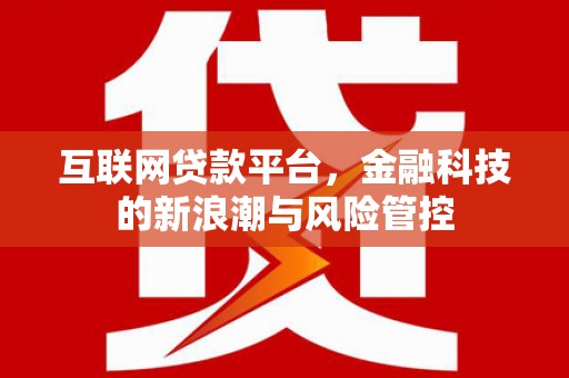 顺昌互联网贷款平台，金融科技的新浪潮与风险管控