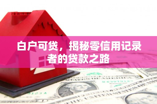 顺昌白户可贷，揭秘零信用记录者的贷款之路